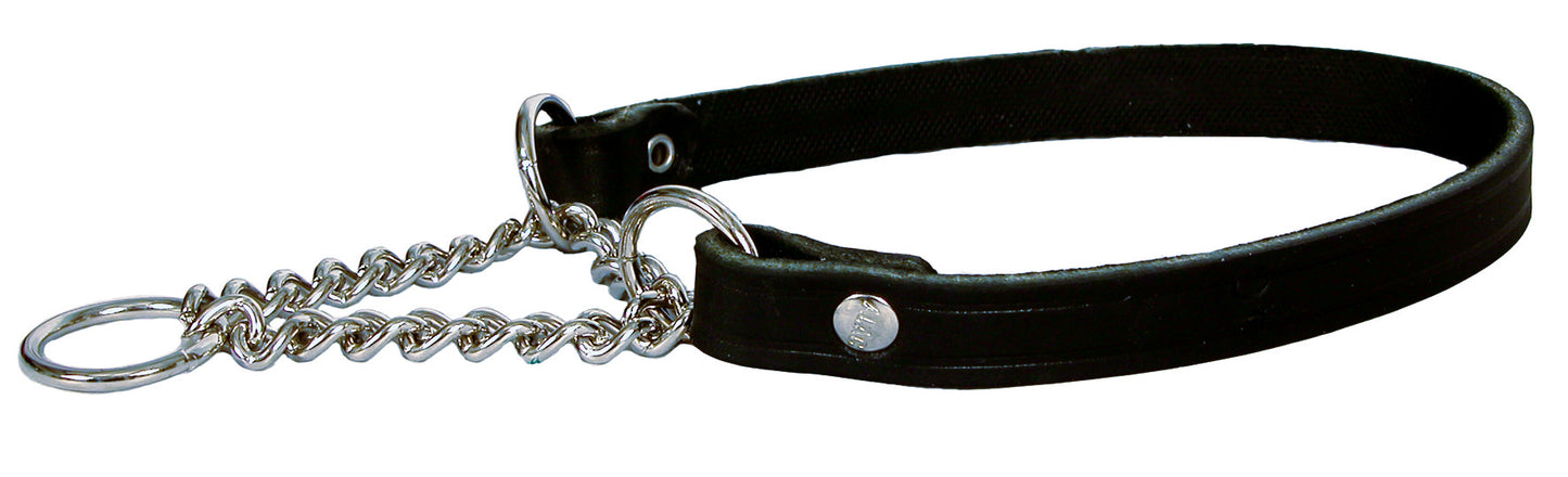 Alac Svart Läderhalsband Halvstryp