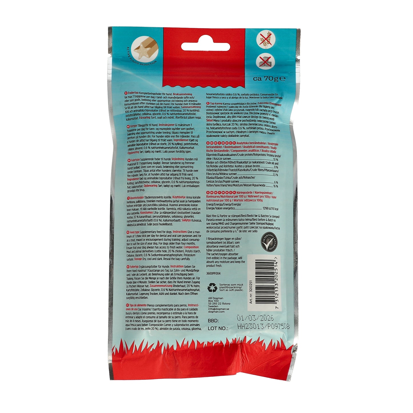 Dogman Tugg Dental med Kyckling 7p 12,5cm