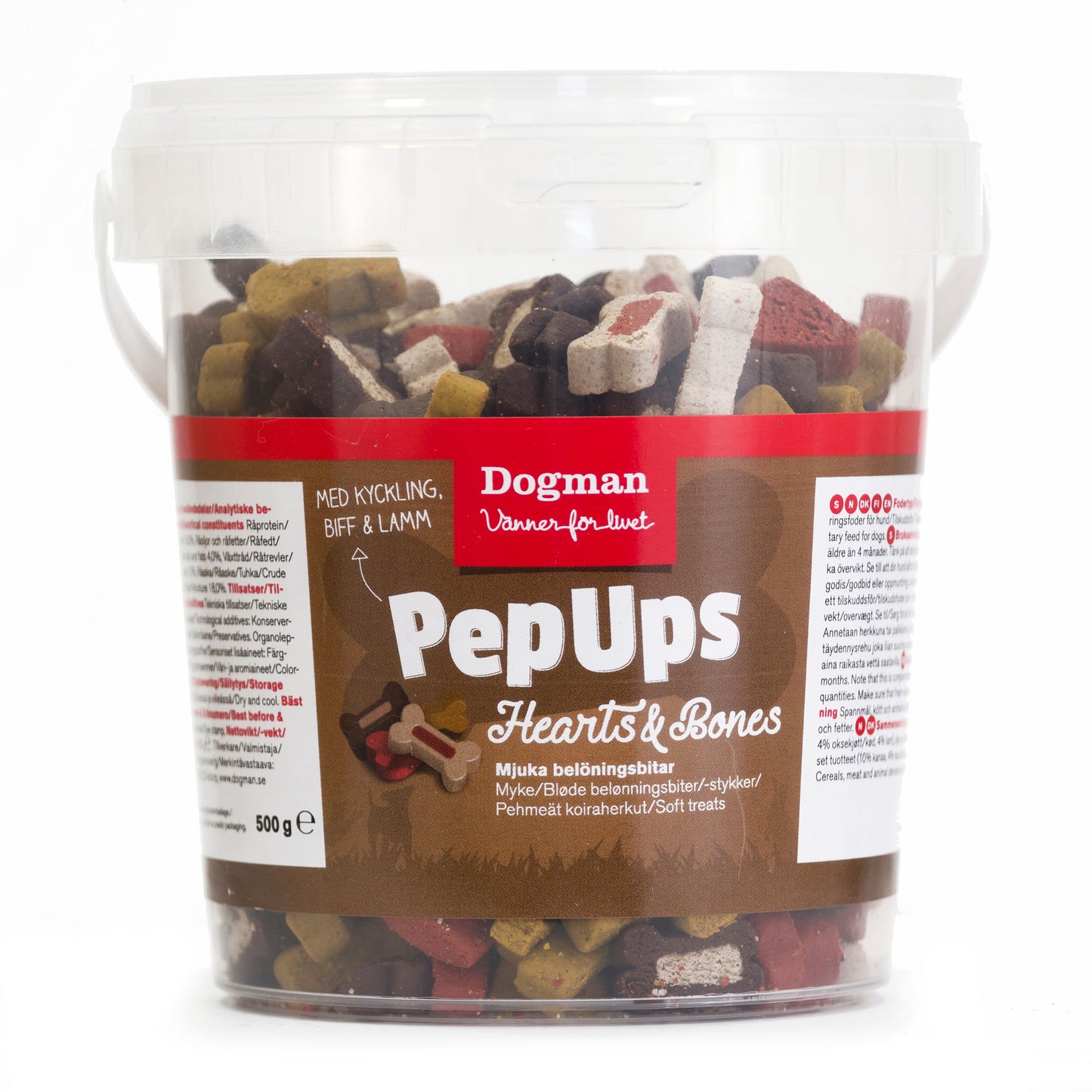 Dogman Pep Ups Heart & Bones 3 smaker 300gram