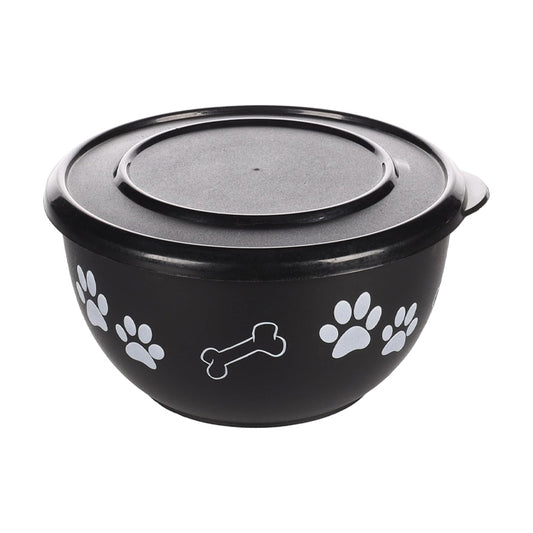 Rostfri Skål Svart med Lock