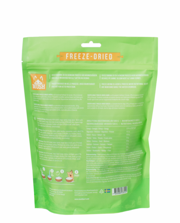 Mush Vaisto Frystorkat Grön 250 g