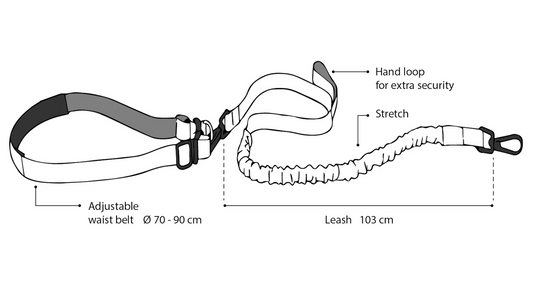 Flamingo joggingkoppel Reflex med stretch och handtag