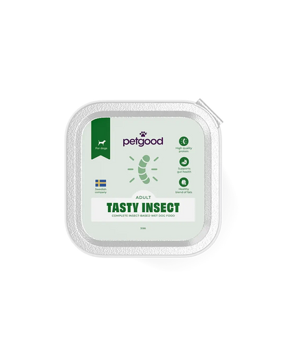 Petgood insektsbaserat våtfoder för vuxna hundar miltupack 6x300gram